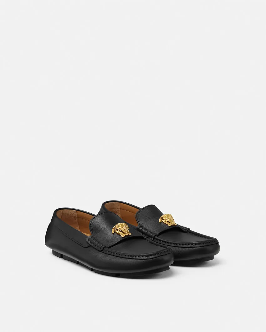 Versace Medusa-Head Ruched Loafers