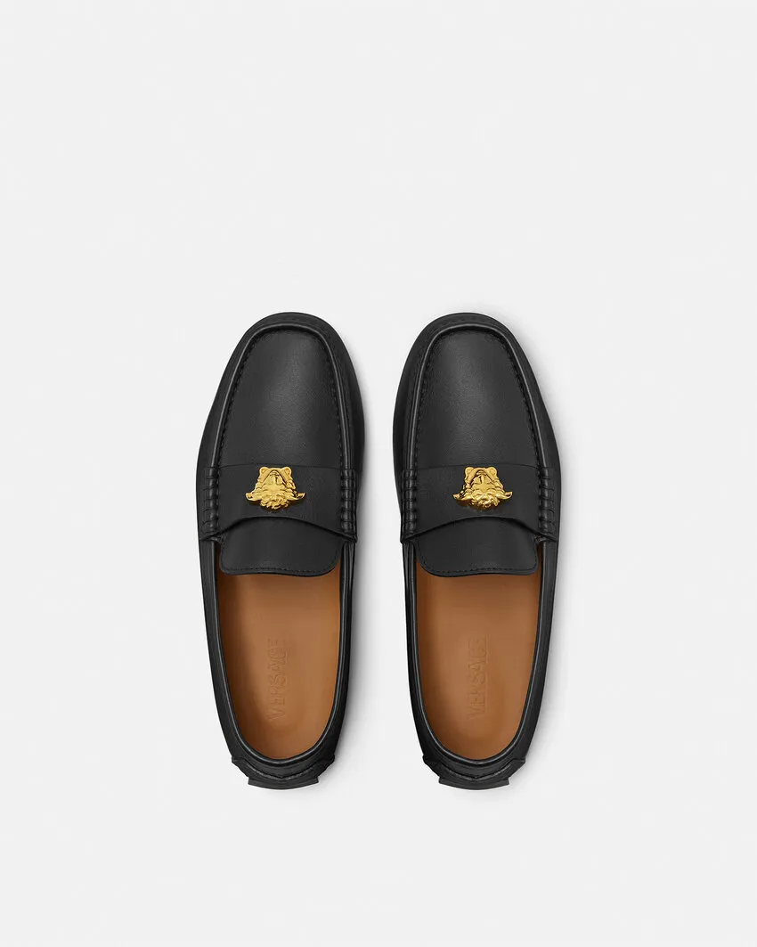 Versace Medusa-Head Ruched Loafers