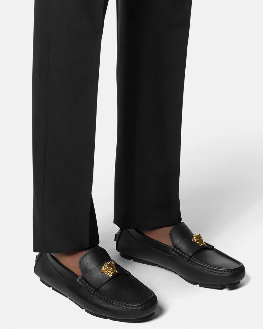 Versace Medusa-Head Ruched Loafers