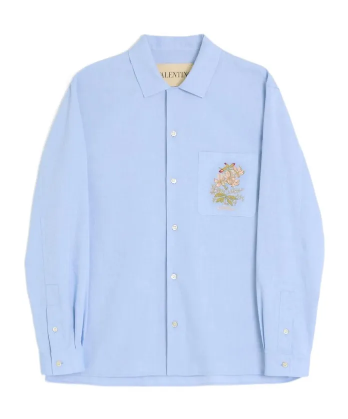 Valentino	Floral Embroidered Button-Up Shirt