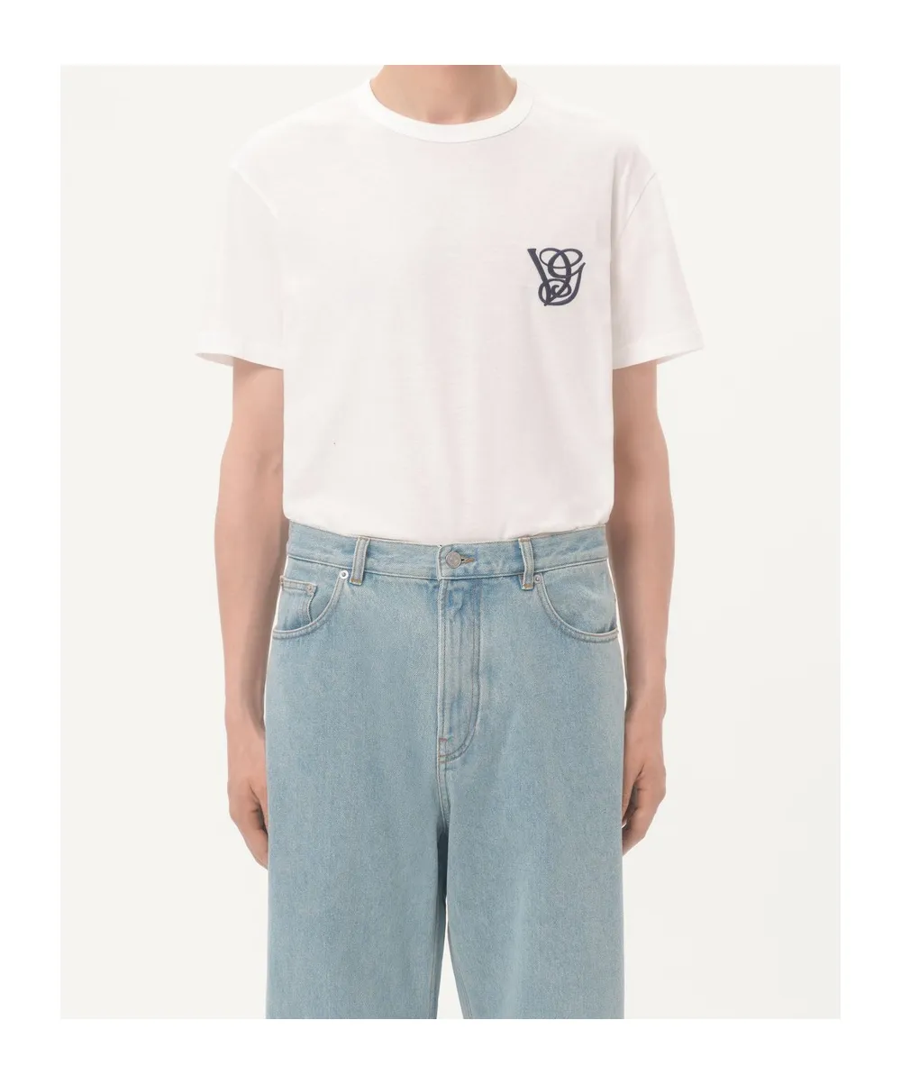 Valentino Vg Logo Embroidered Crewneck T-Shirt
