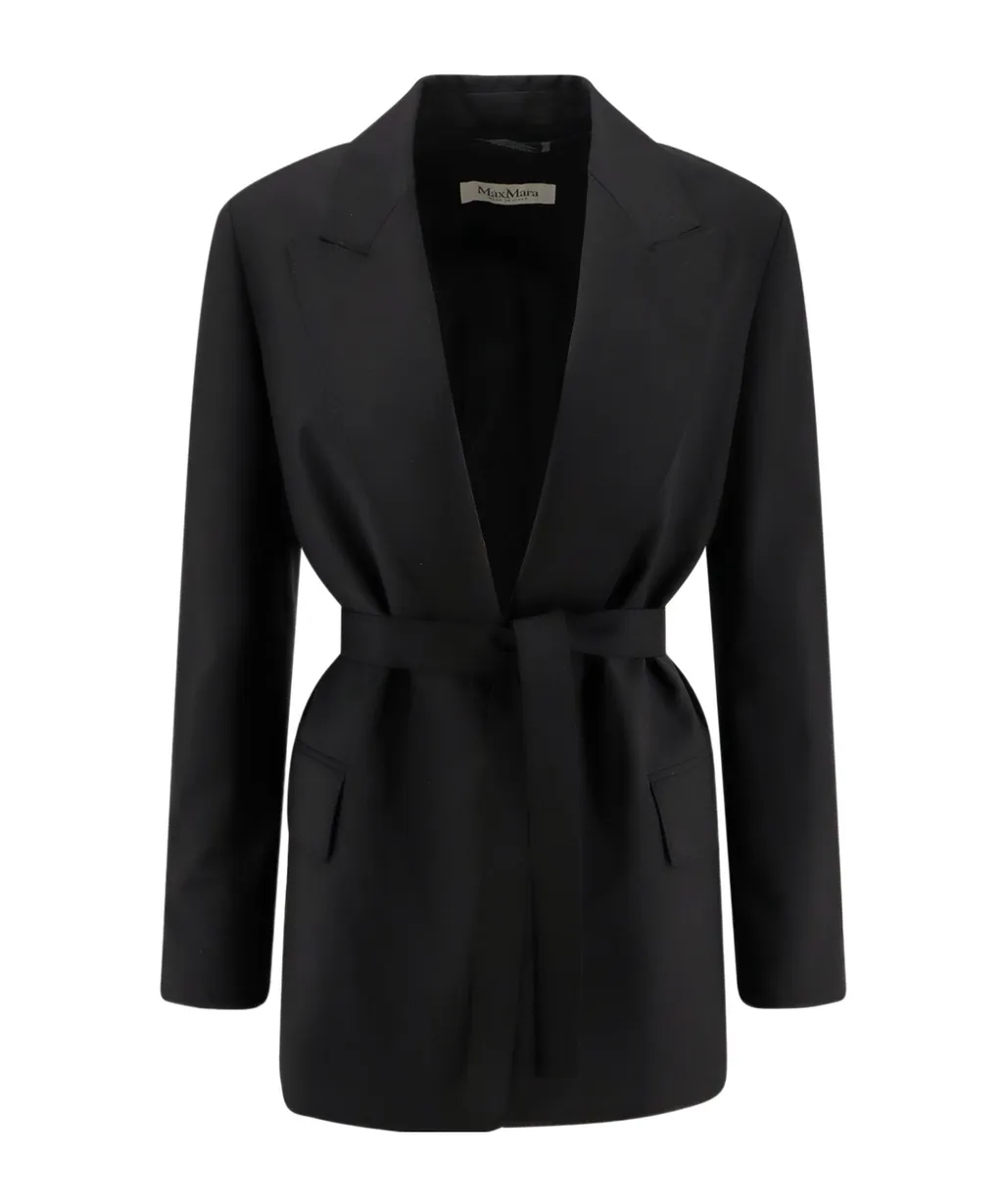 Belted Woollen Cloth Blazer