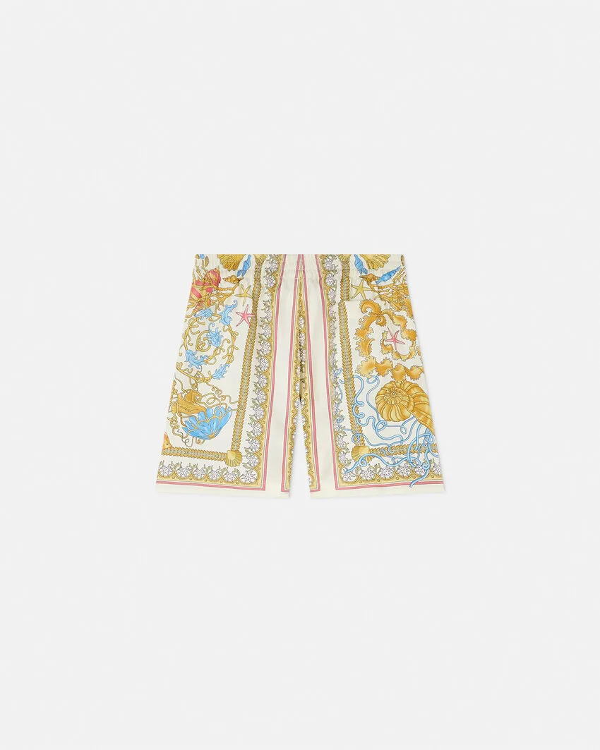 Underwater Barocco-Print Shorts