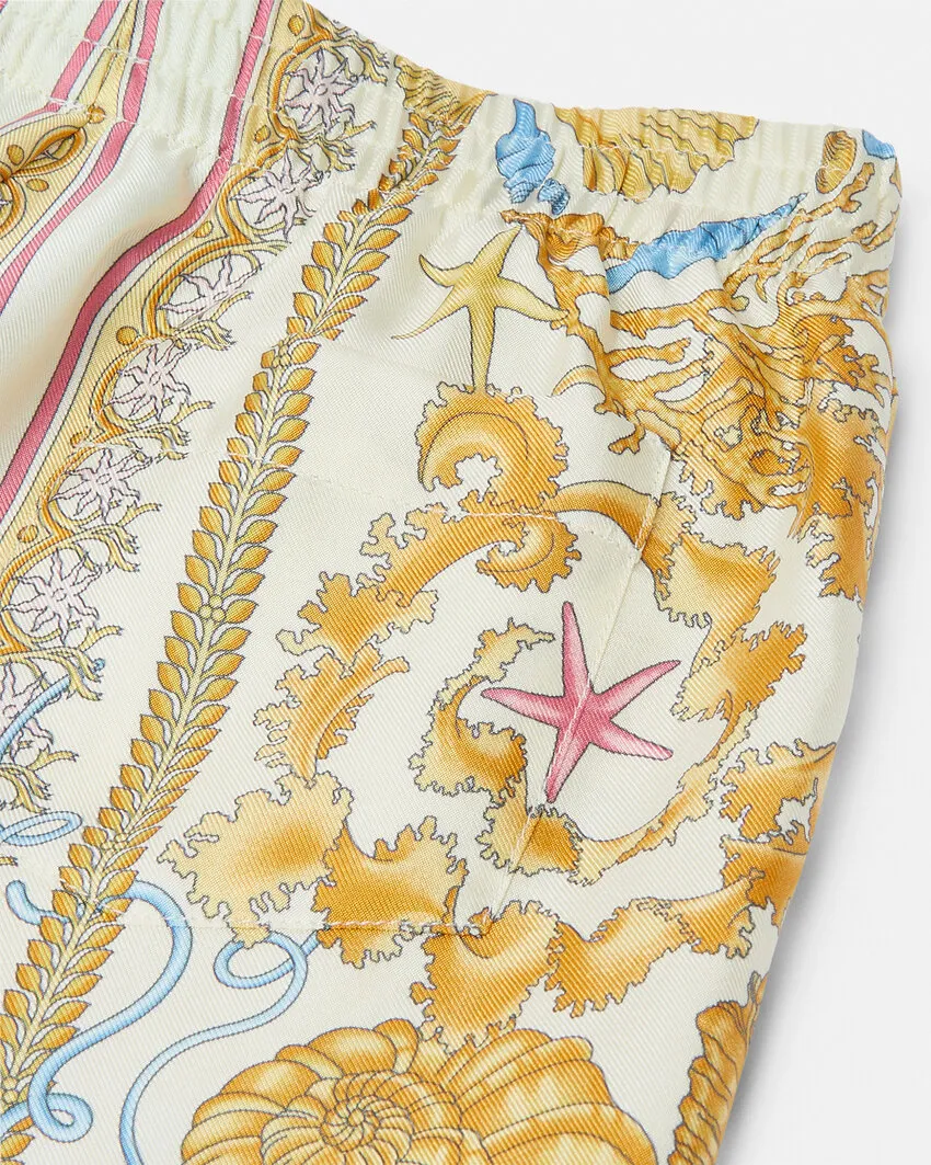 Underwater Barocco-Print Shorts