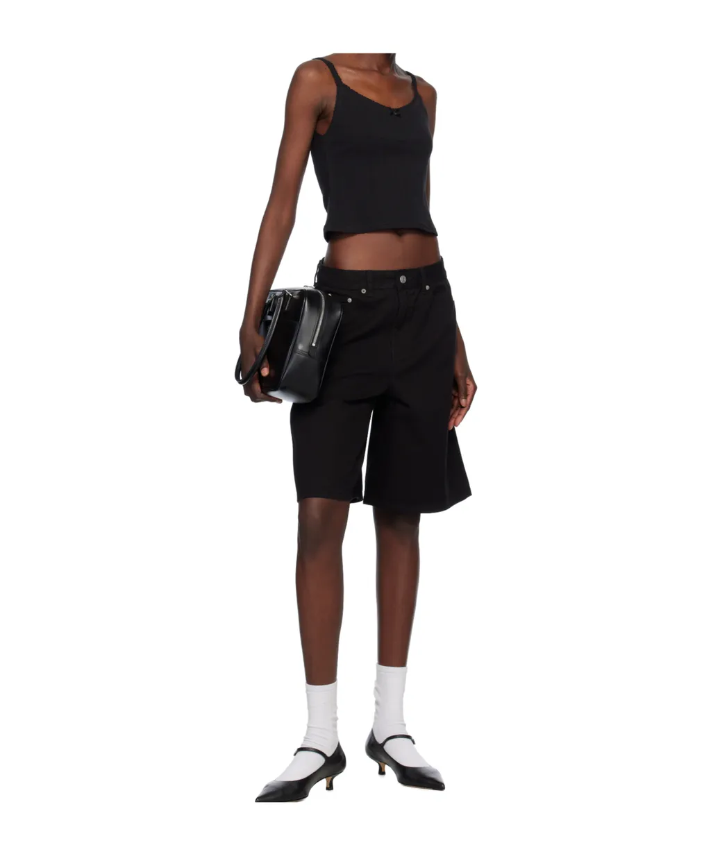 Black Pointelle Sleeveless Camisole