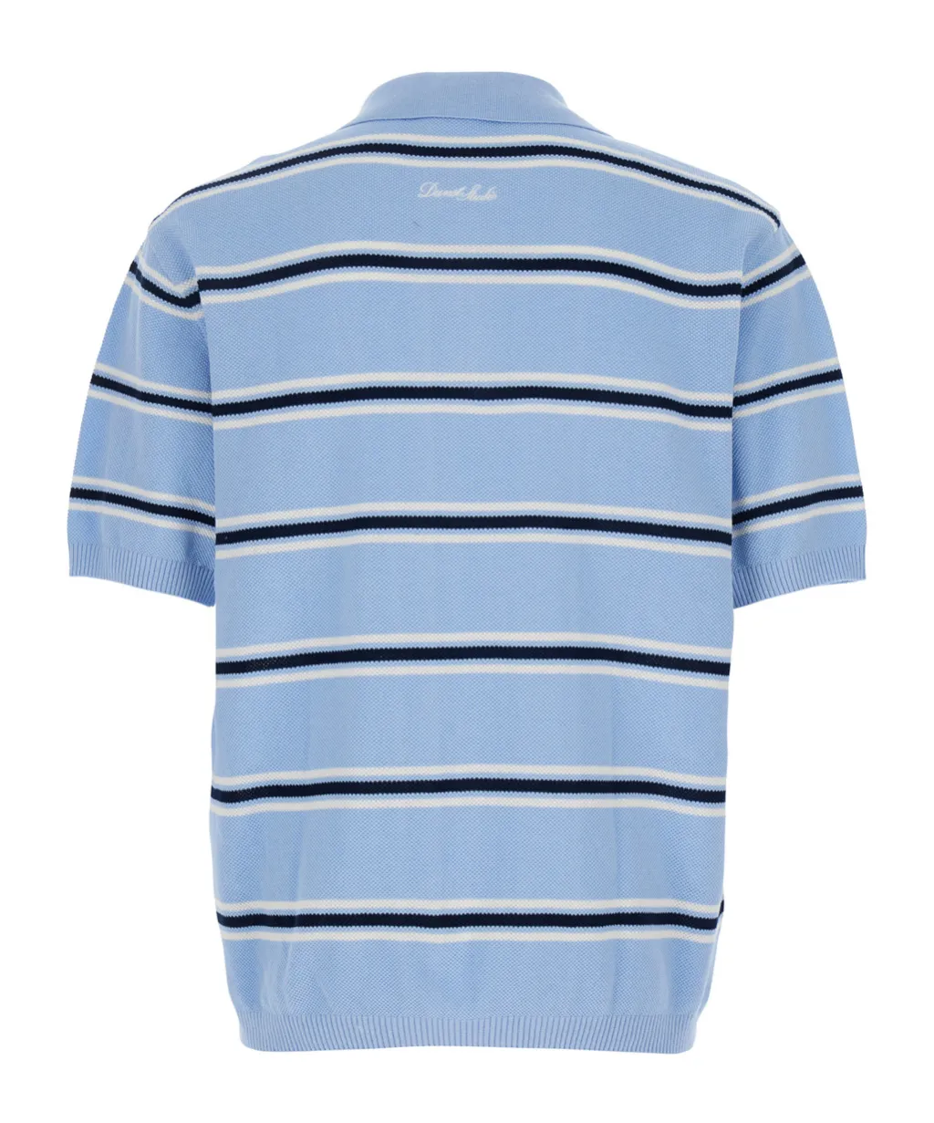 Dunst Striped Polo Shirt With Ribbed Edges