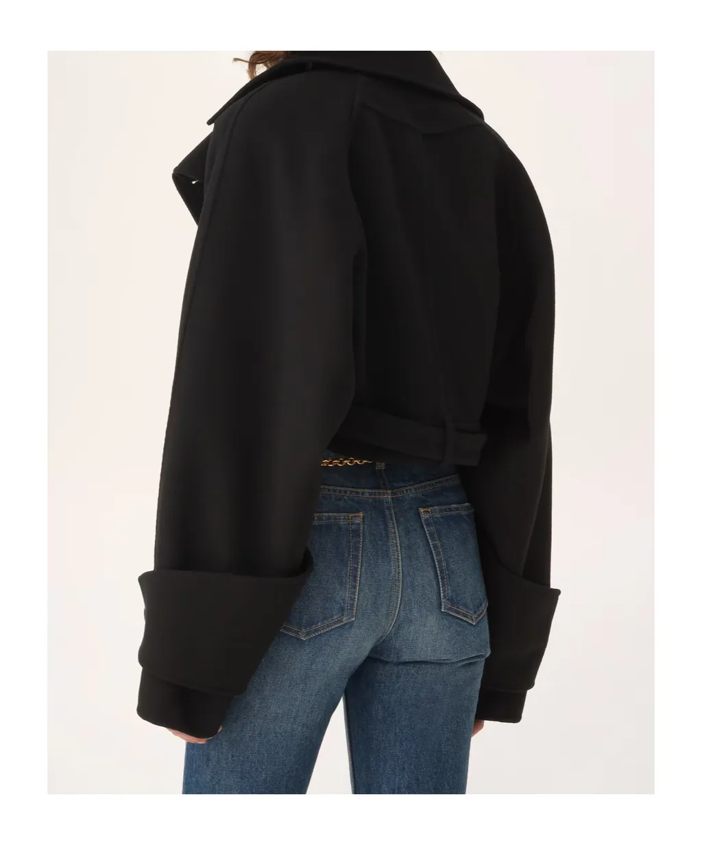Chlo Double-Face Cropped Coat