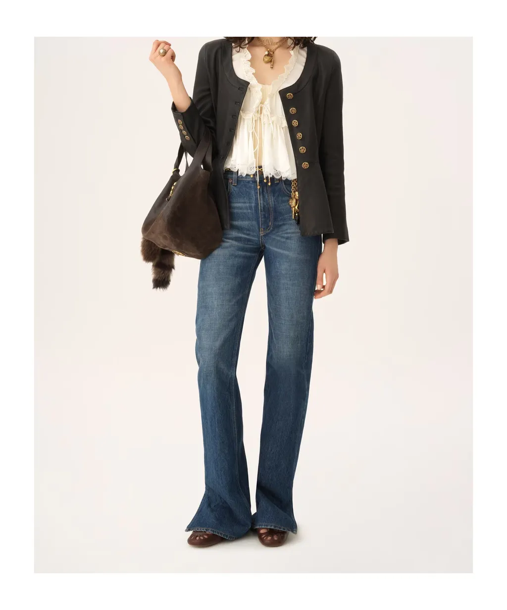 Peplum Riding Jacket In Leather
