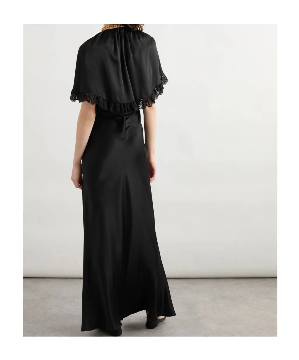 Lace-Cape Maxi Dress
