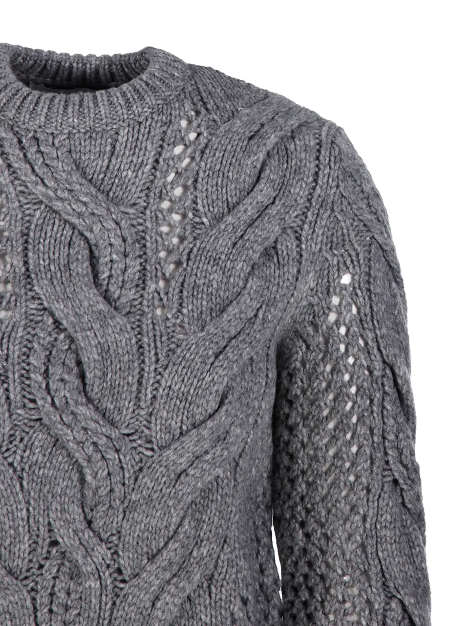 Cable-Knit Eyelet-Detail Sweater
