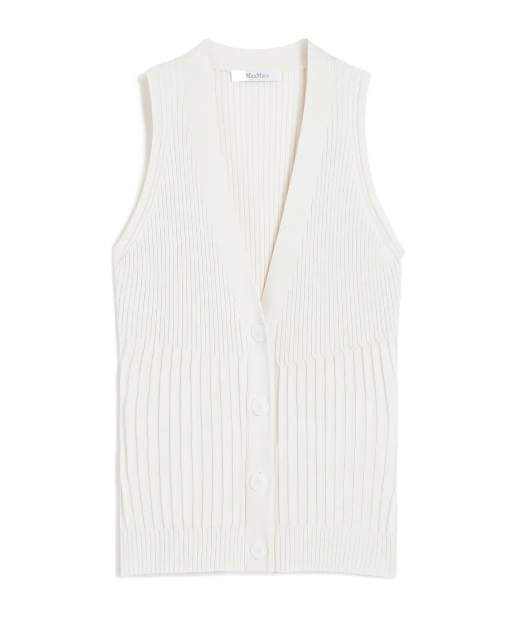 Cotton Yarn And Viscose Crepe Gilet
