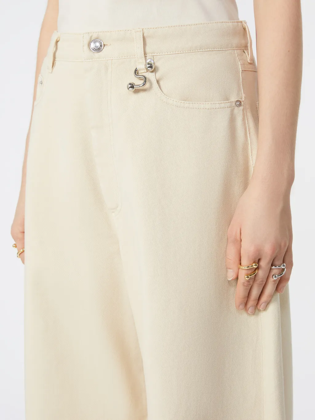 Sportmax Siamese Logo-Patch Wide-Leg Jeans