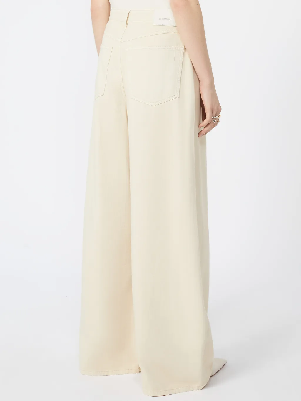 Sportmax Siamese Logo-Patch Wide-Leg Jeans
