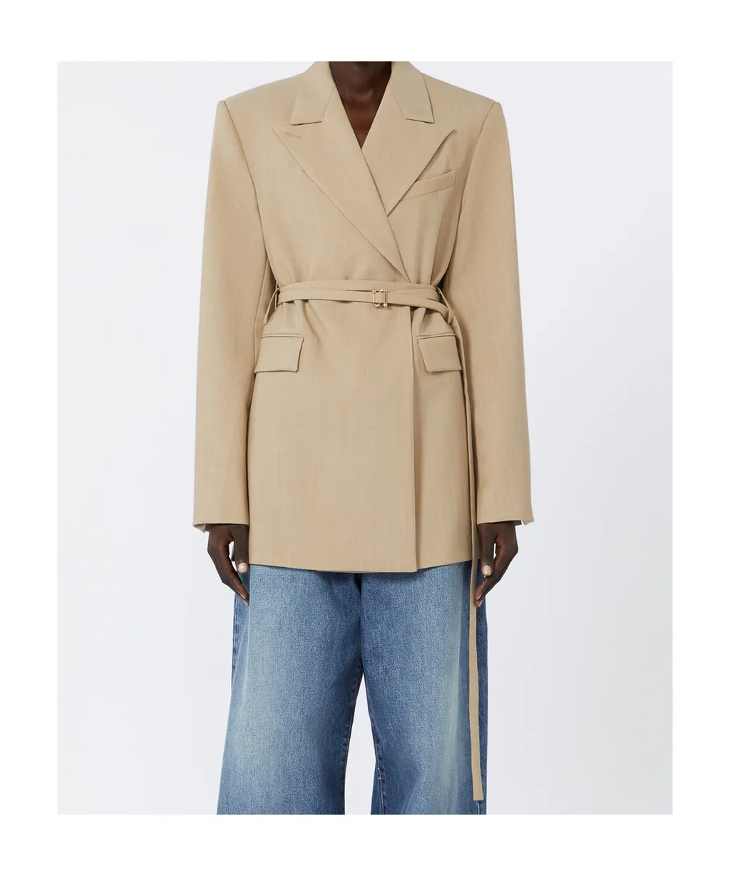 Long Double-Breasted Blazer