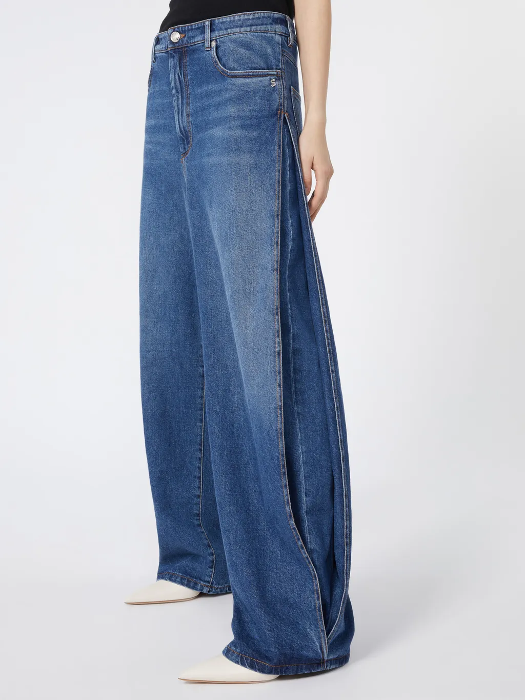 Sportmax Logo-Patch Wide-Leg Jeans