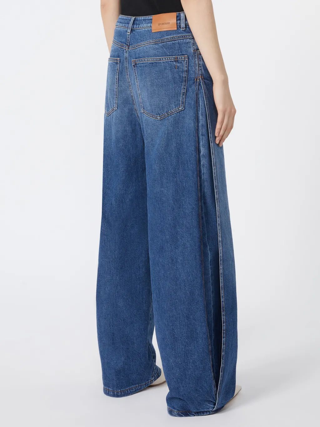 Sportmax Logo-Patch Wide-Leg Jeans