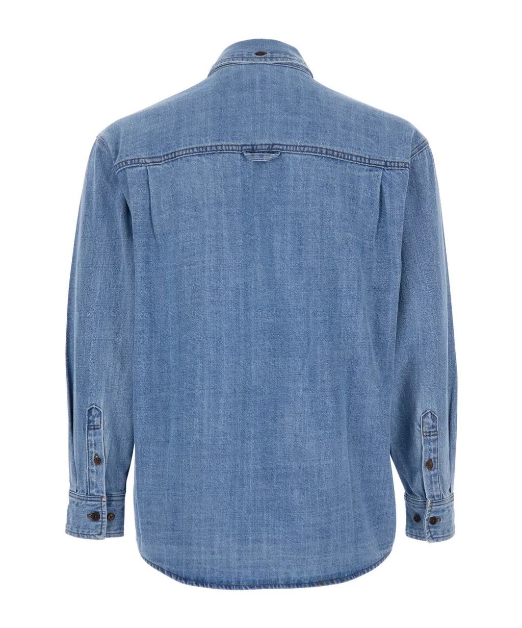 Jacket With Patch Pockets On The Chest In Denim