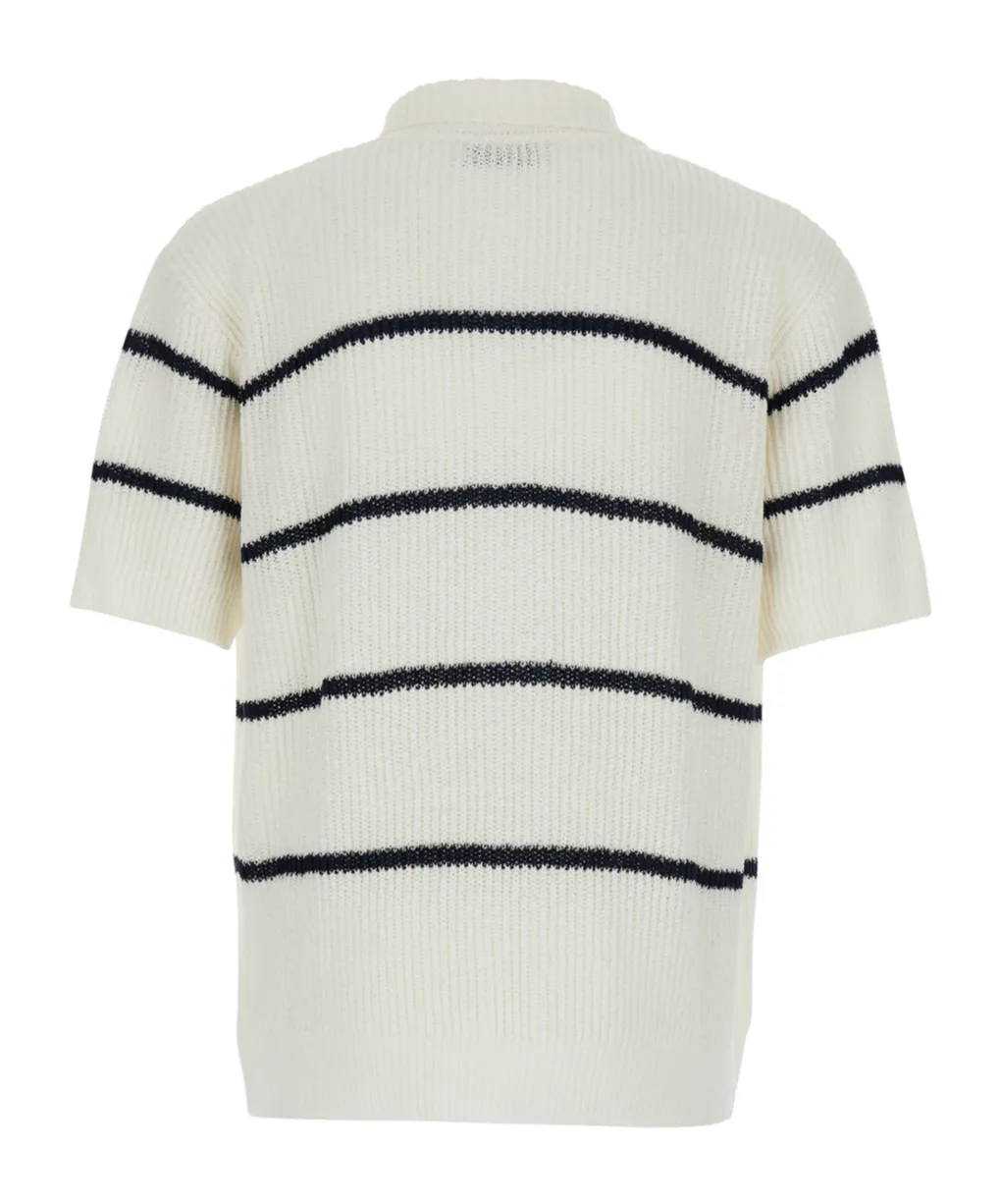Dunst Striped Knitted Polo Shirt