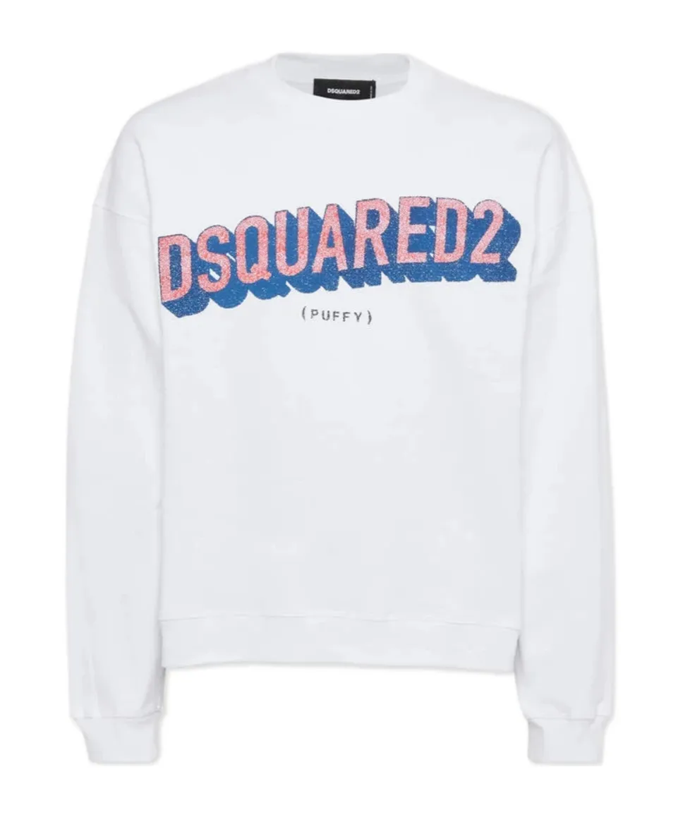 Dsquared2 Relax Fit Tactile Logo Crewneck Sweatshirt