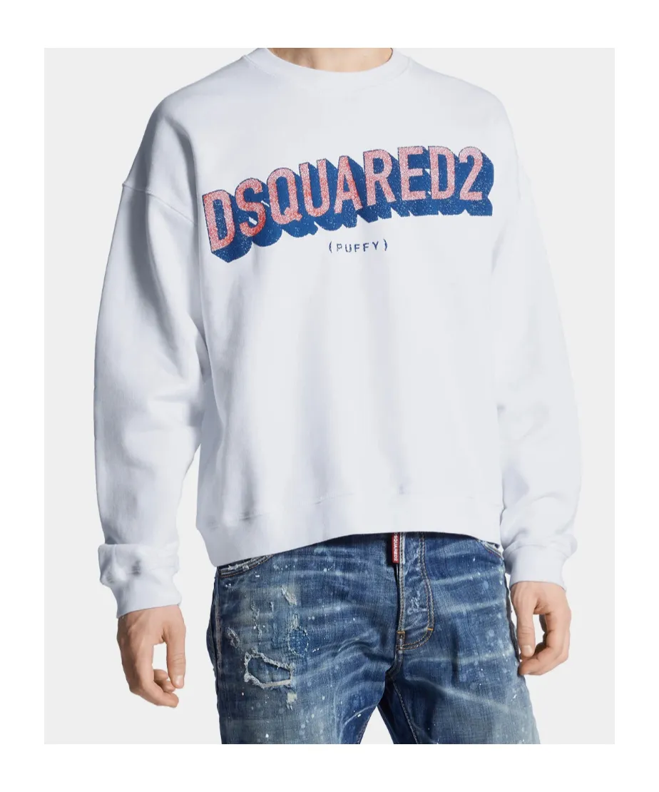 Dsquared2 Relax Fit Tactile Logo Crewneck Sweatshirt