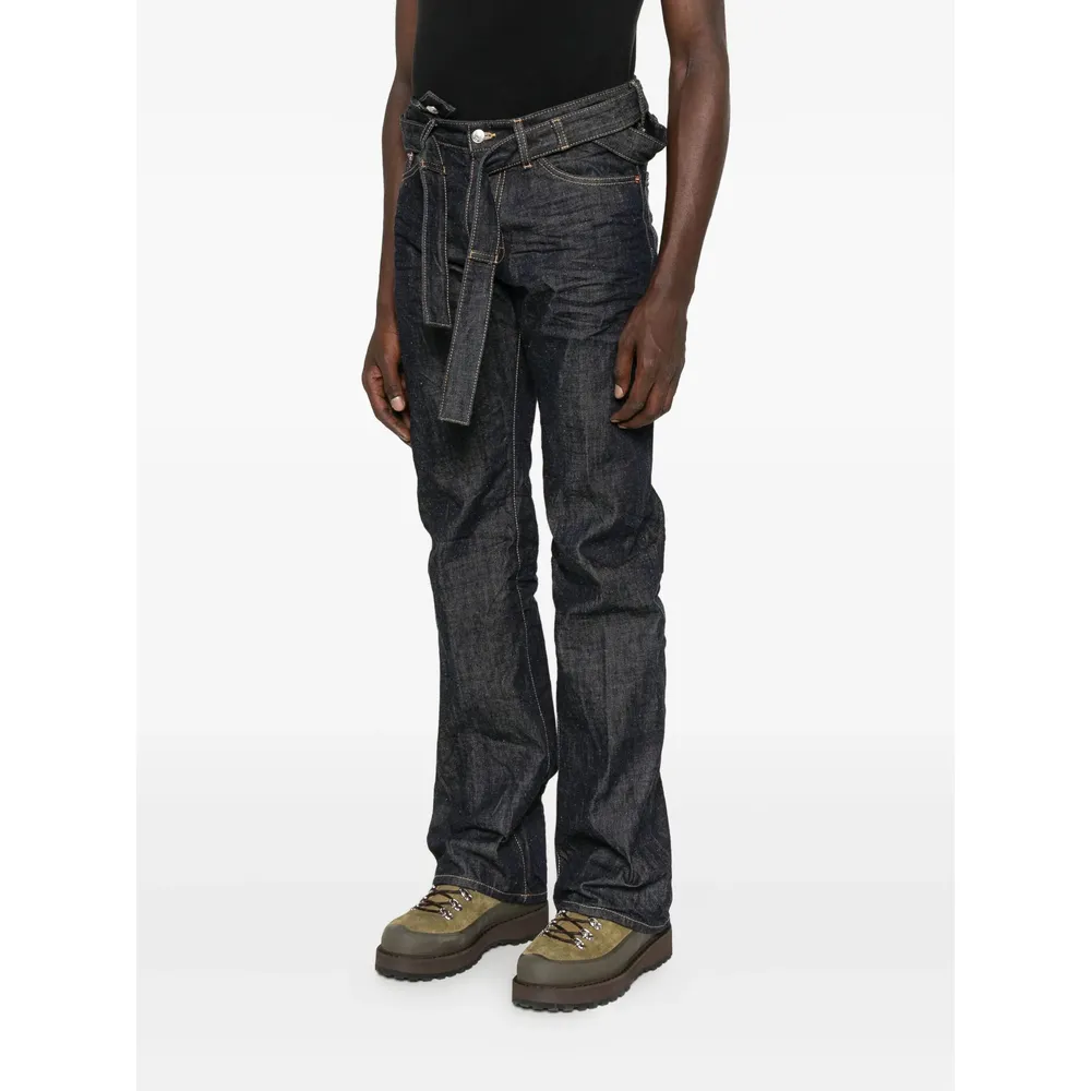 Dsquared2 X Magliano Logo Patch Belted Jeans