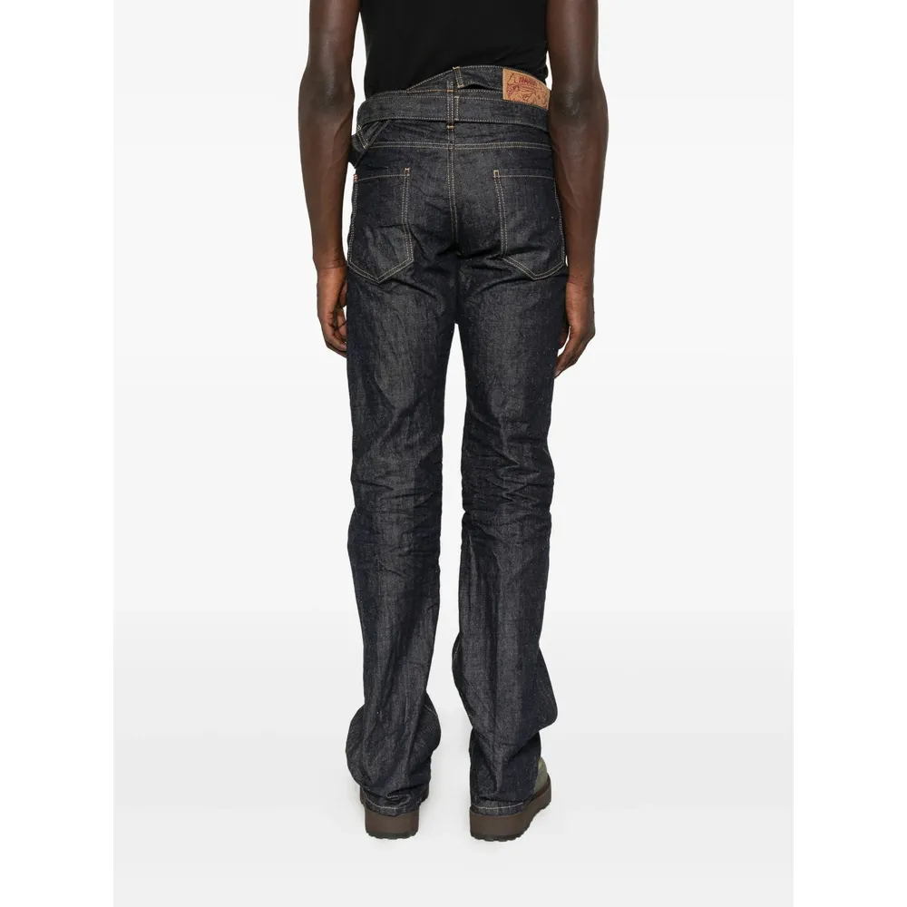 Dsquared2 X Magliano Logo Patch Belted Jeans