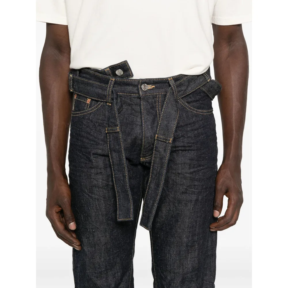 Dsquared2 X Magliano Logo Patch Belted Jeans