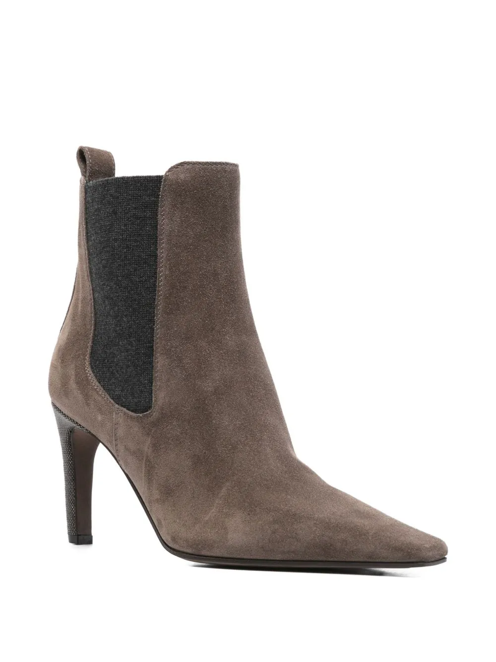 Suede Elastic-Insert Ankle Boots