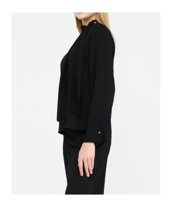 High-Neck Button-Detail Blouse