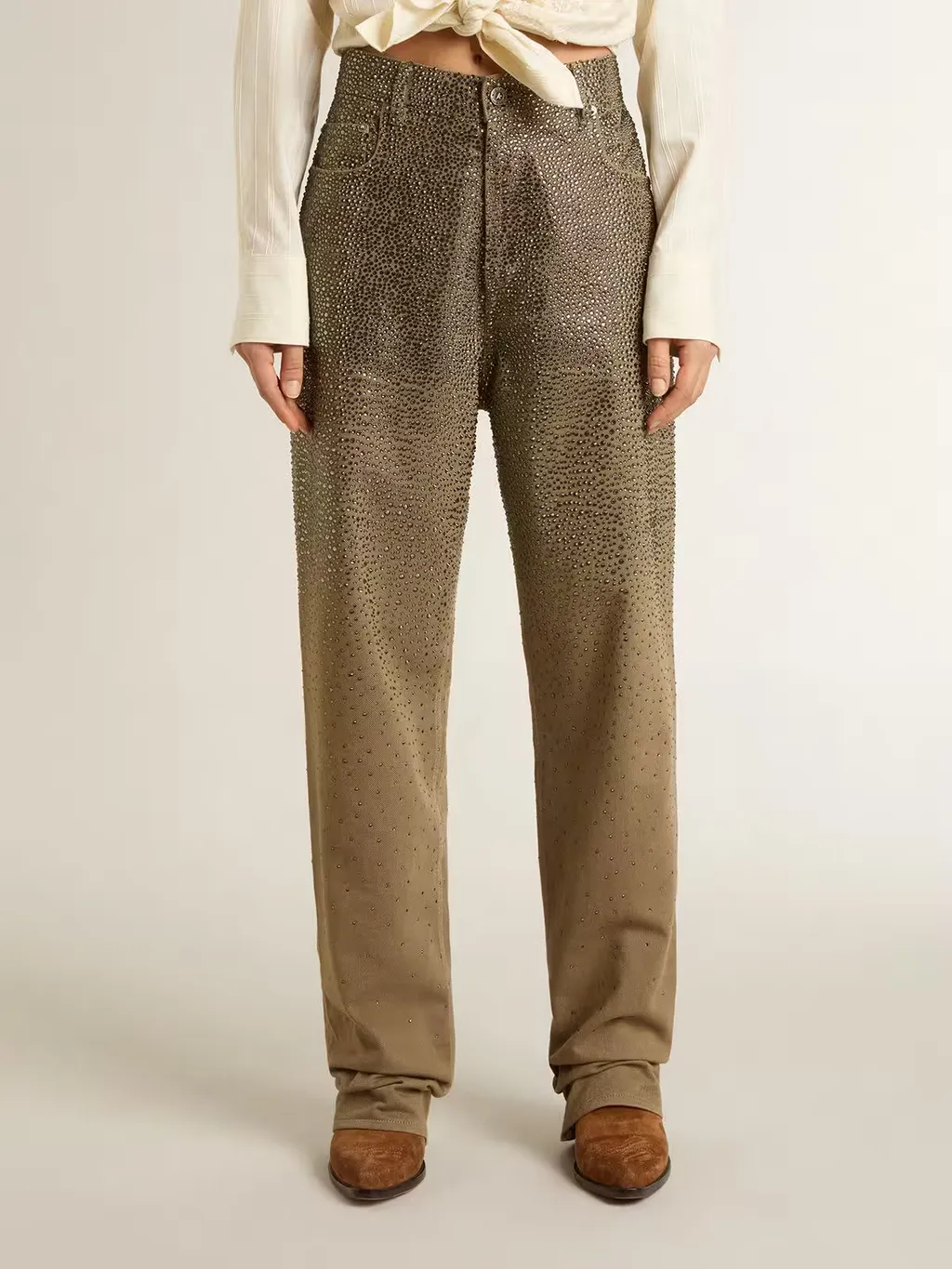 Swarovski-Crystal-Embellished Jeans
