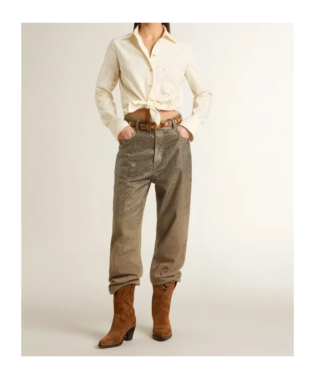 Swarovski-Crystal-Embellished Jeans