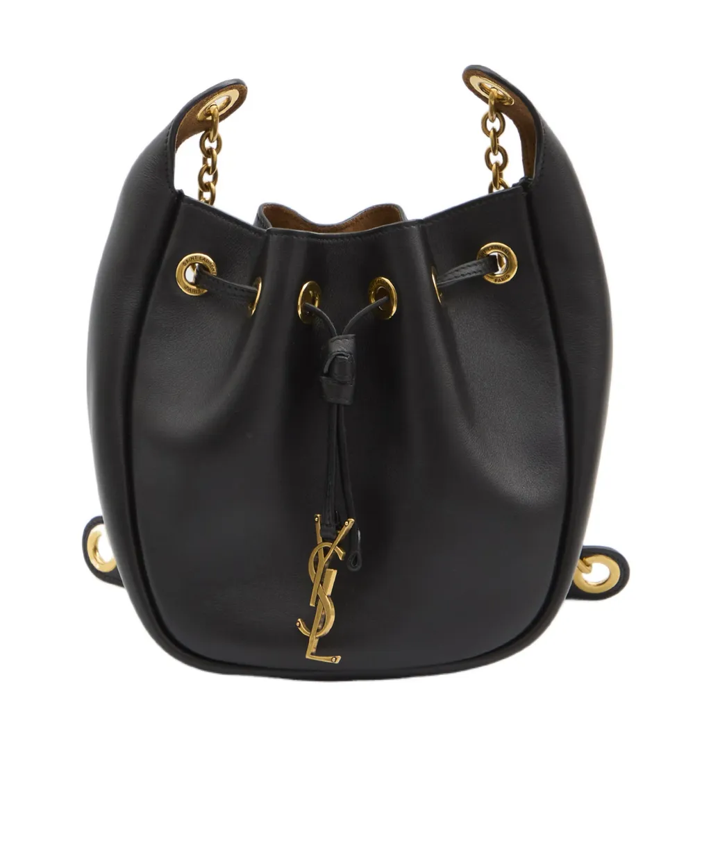 Cassandre Drawstring Leather Shoulder Bag
