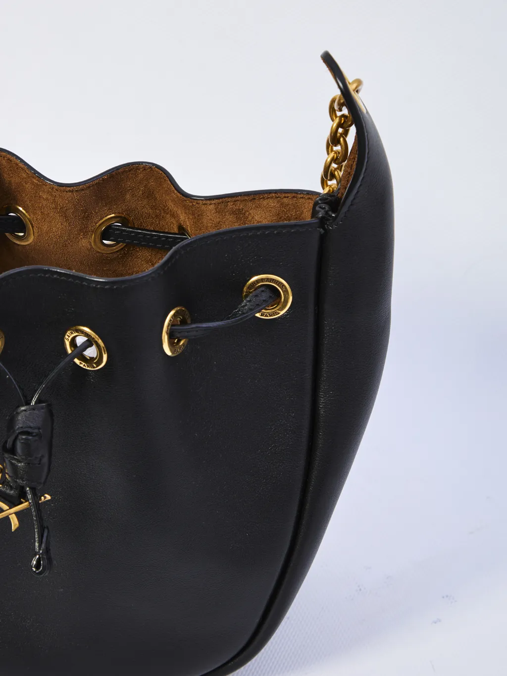 Cassandre Drawstring Leather Shoulder Bag
