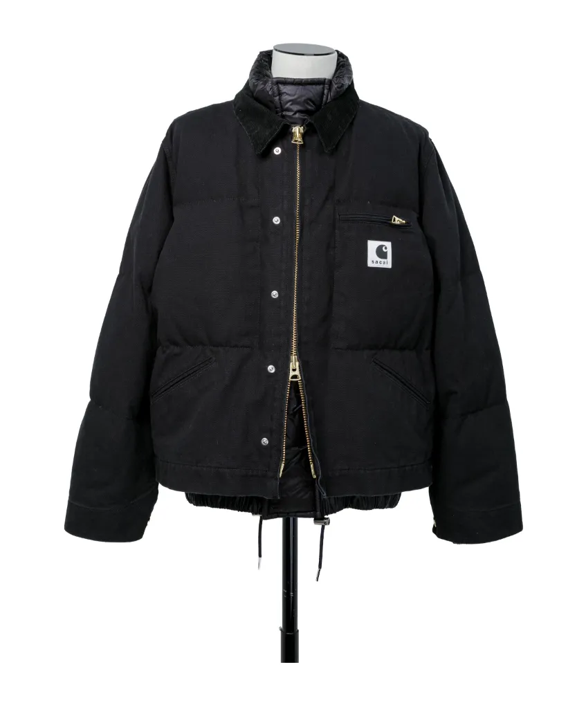Sacai X Carhartt Wip Logo Patch Zip-Up Puffer Jacket
