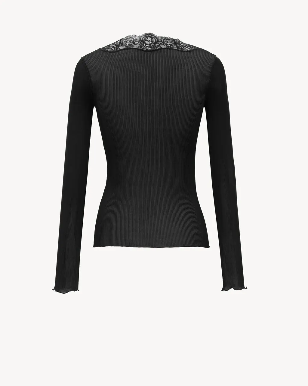 Laced Cardigan In Ribbed Silk