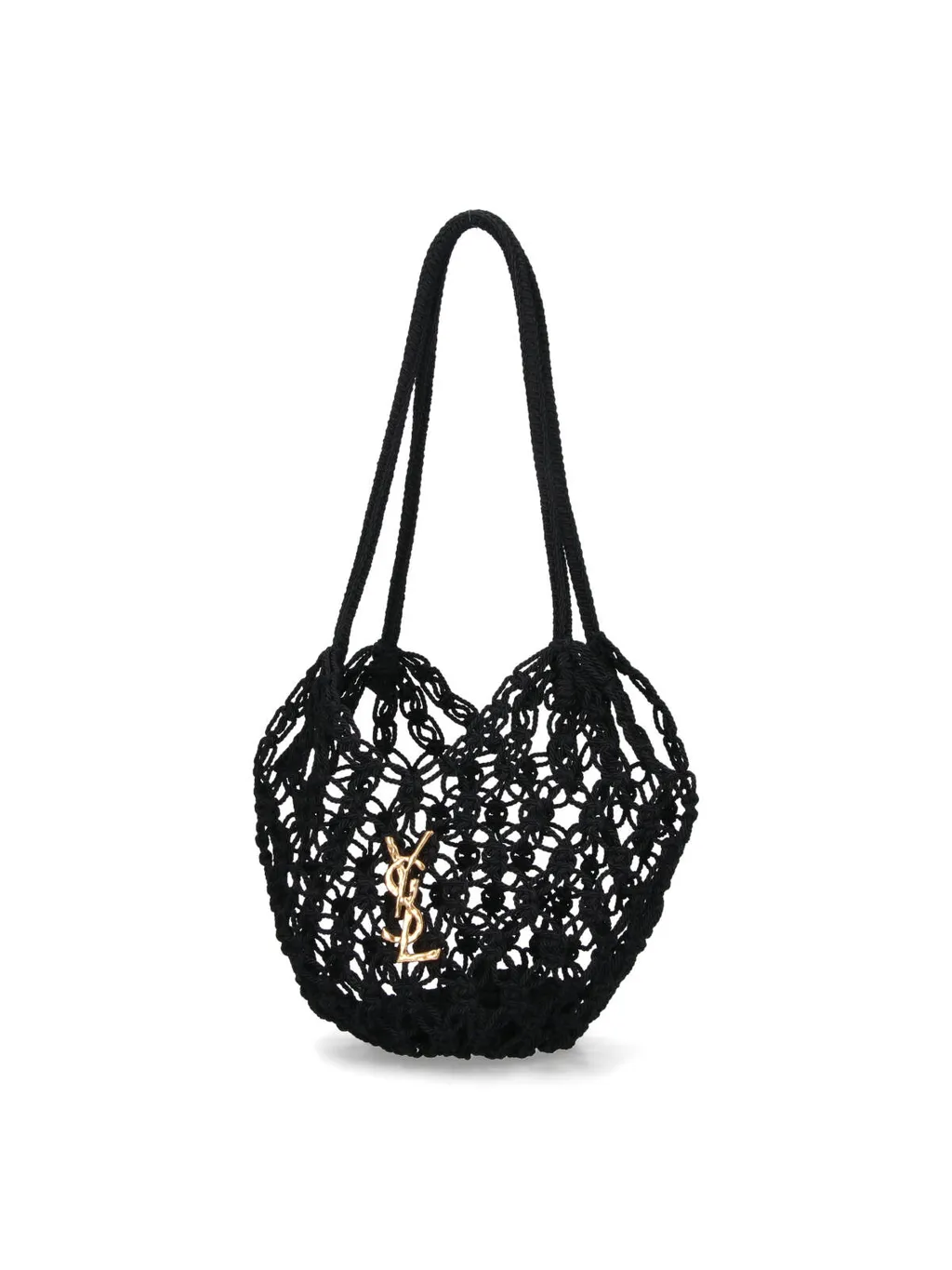 Saint Laurent Logo Plaque Knotted Shoulder Bag