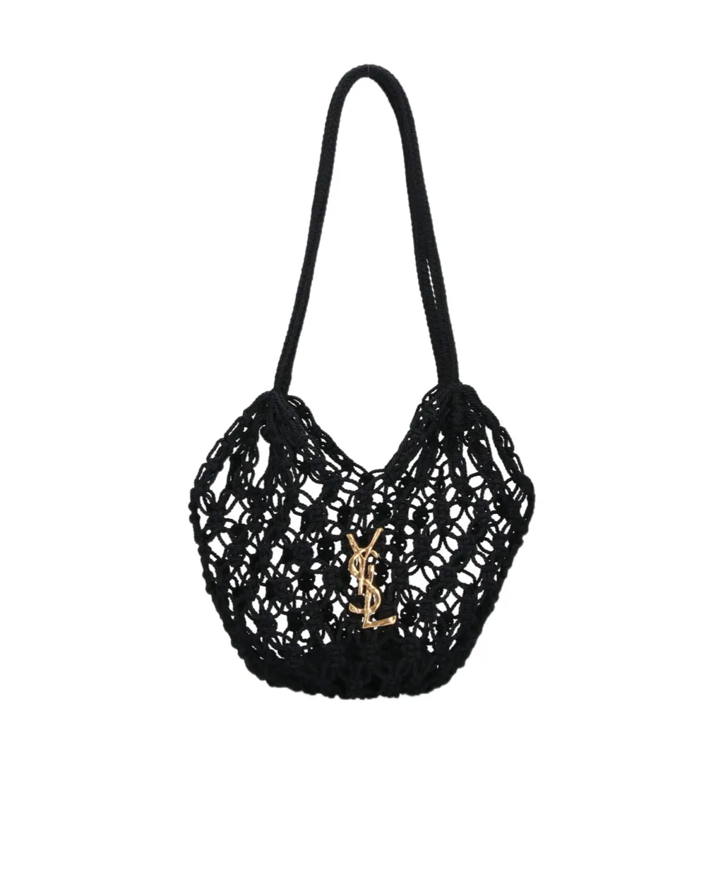 Saint Laurent Logo Plaque Knotted Shoulder Bag