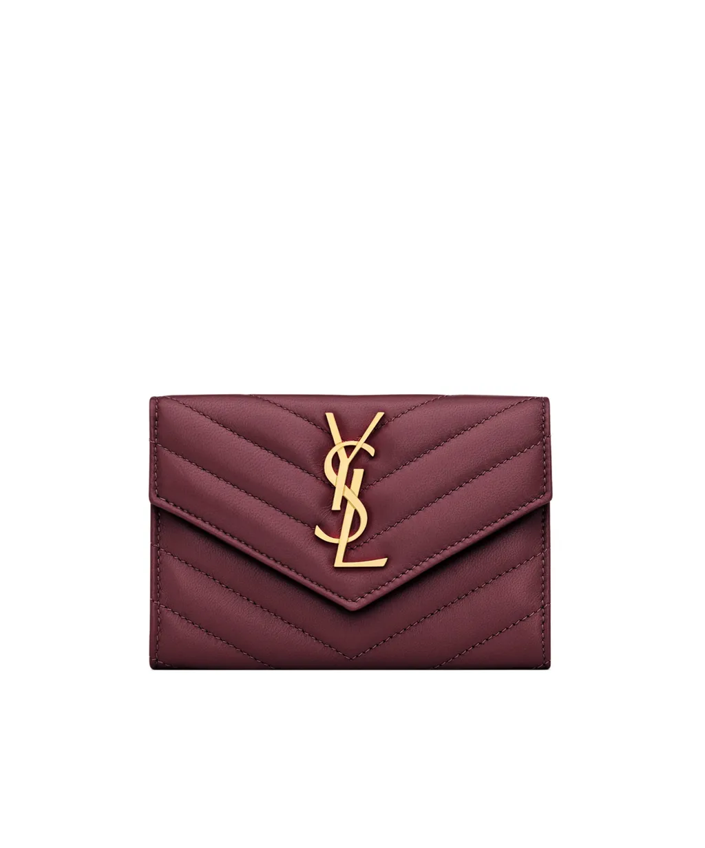 Saint Laurent Cassandre Matelassé Small Envelope Wallet