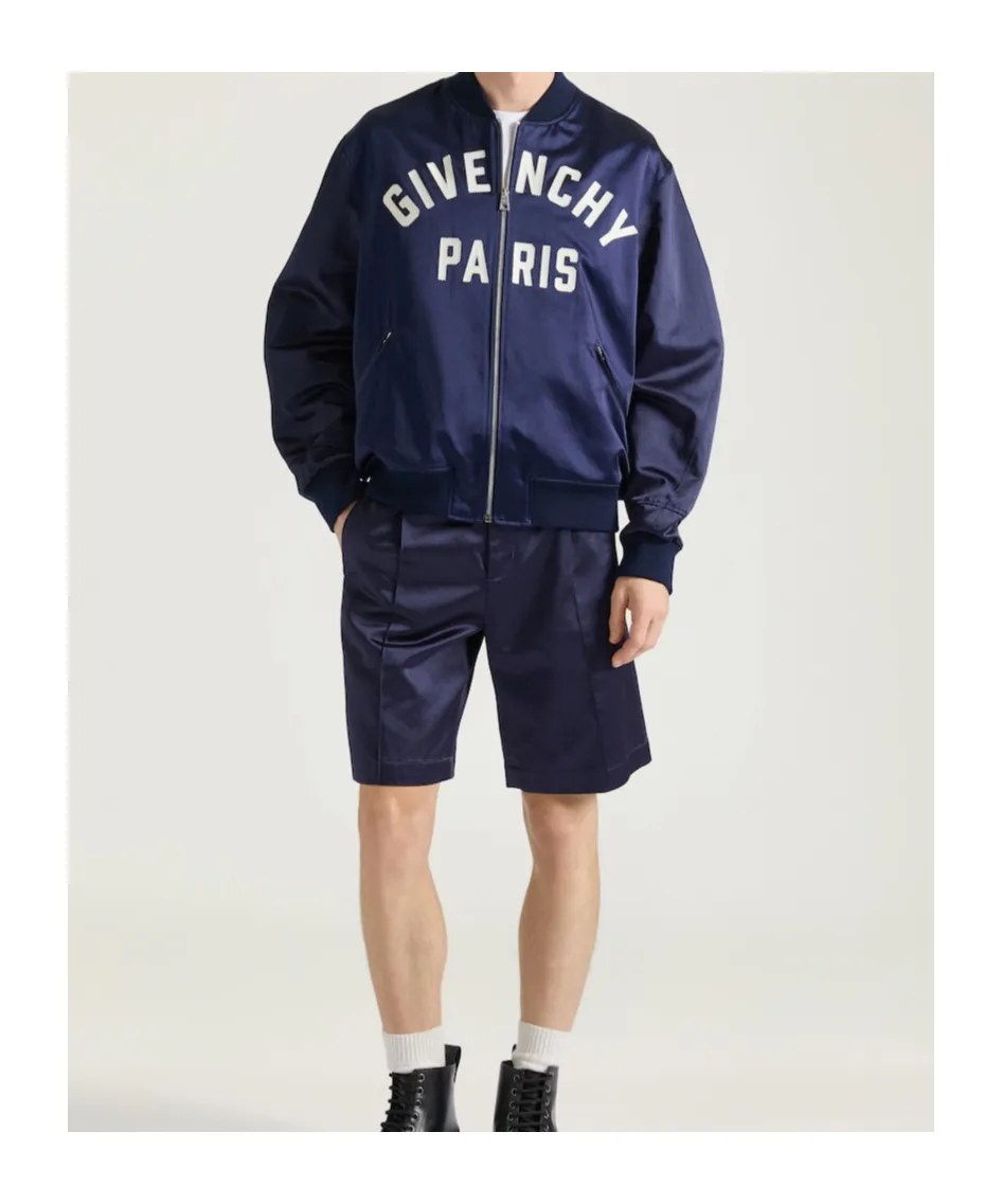 Couture Seam Bomber In Satin Embroidered Givenchy Paris