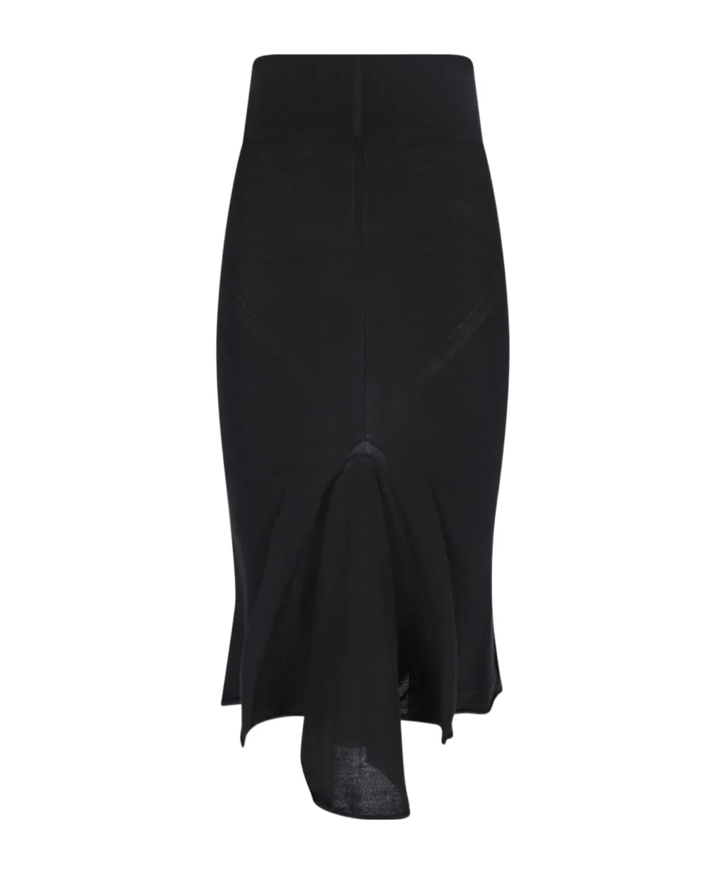 Rick Owens Draped Detailed Midi Skirt