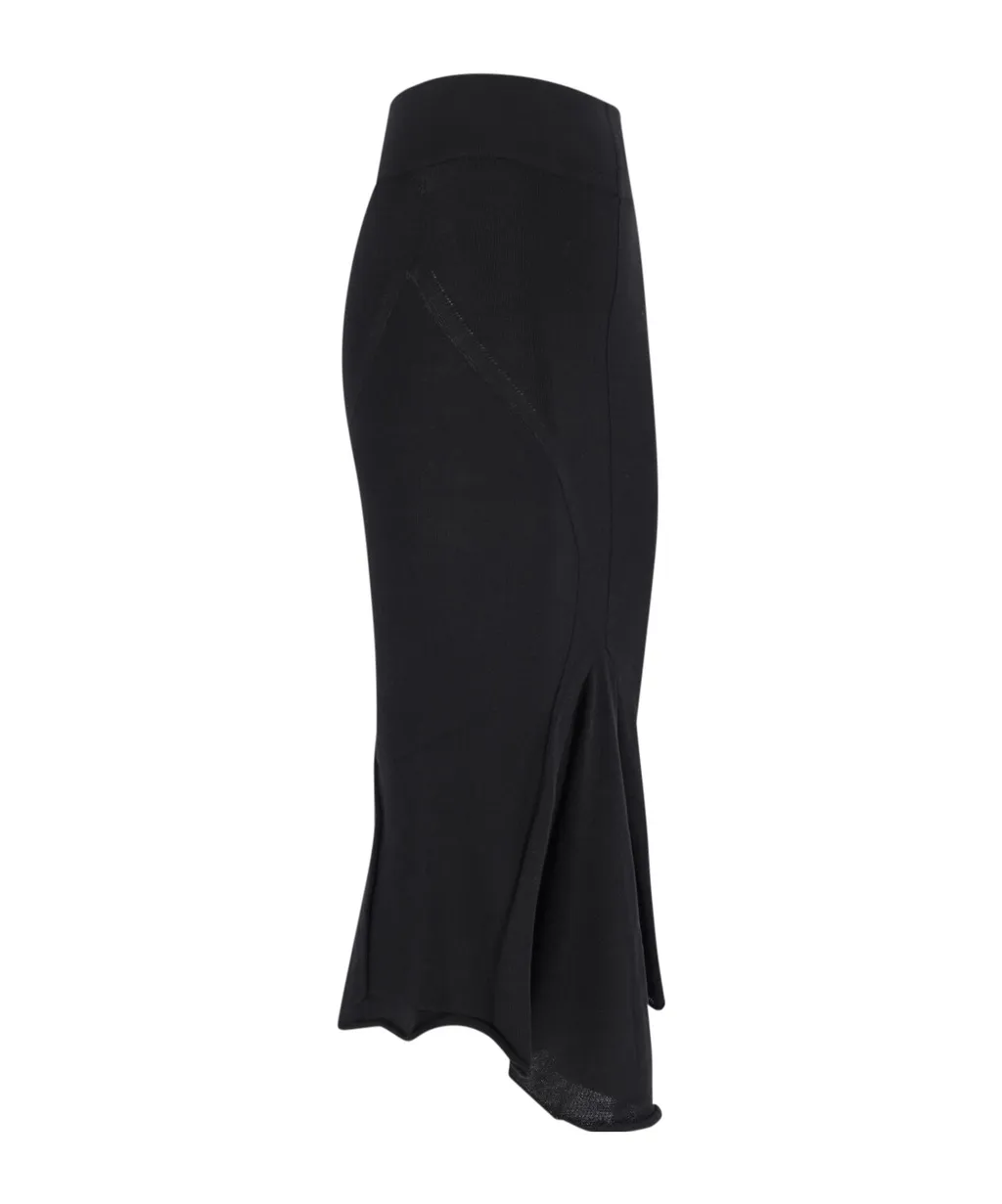 Rick Owens Draped Detailed Midi Skirt
