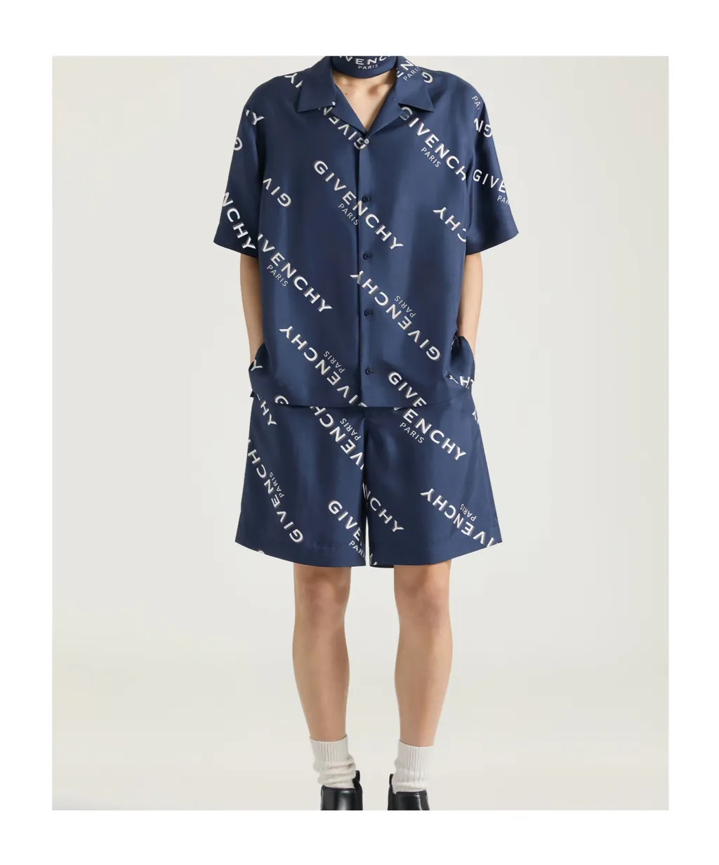 Givenchy	Logo Printed Short-Sleeve Bowling Shirt