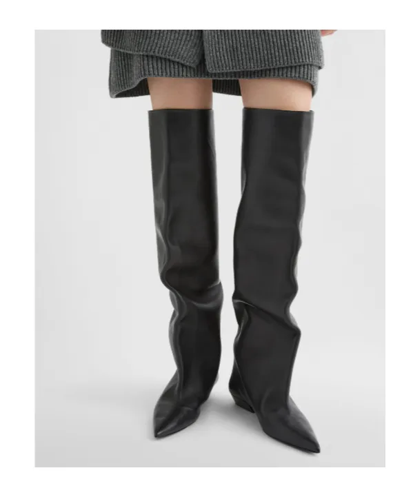 Jil Sander	Pointed Toe Knee-High Boots