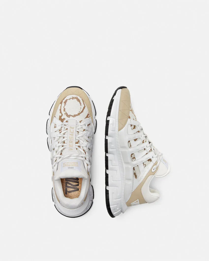 Versace Trigreca Barocco-Jacquard Lace-Up Sneakers