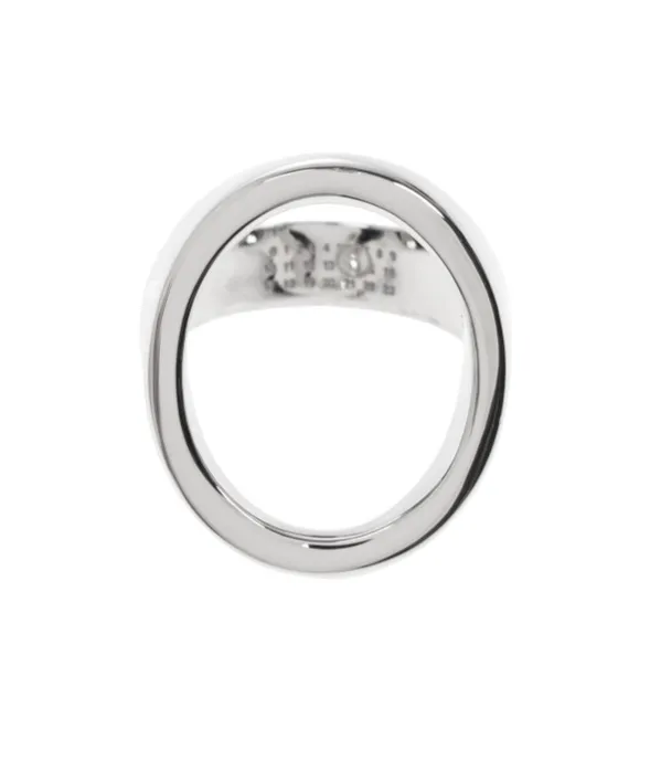 Mm6 Maison Margiela Minimal Logo Cut-Out Detailed Ring