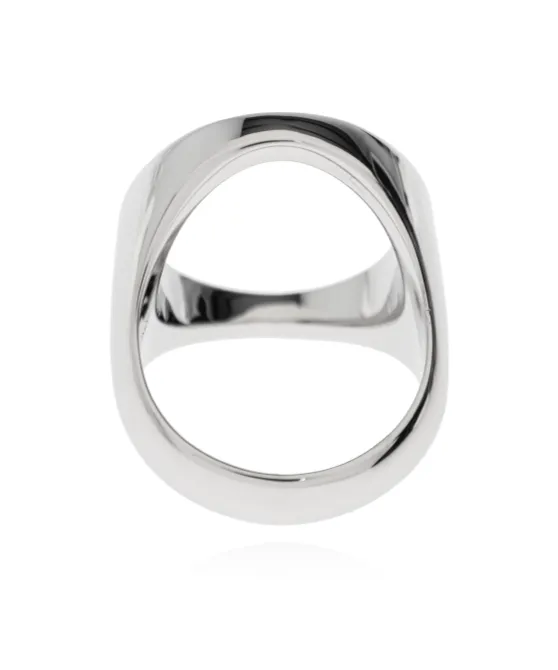 Mm6 Maison Margiela Minimal Logo Cut-Out Detailed Ring
