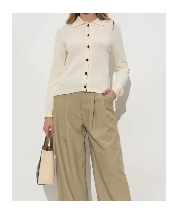Marni Logo Embroidered Knit Cardigan