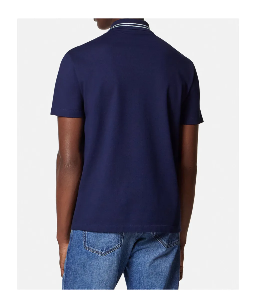 Versace Medusa-Embroidered Short-Sleeved Polo Shirt