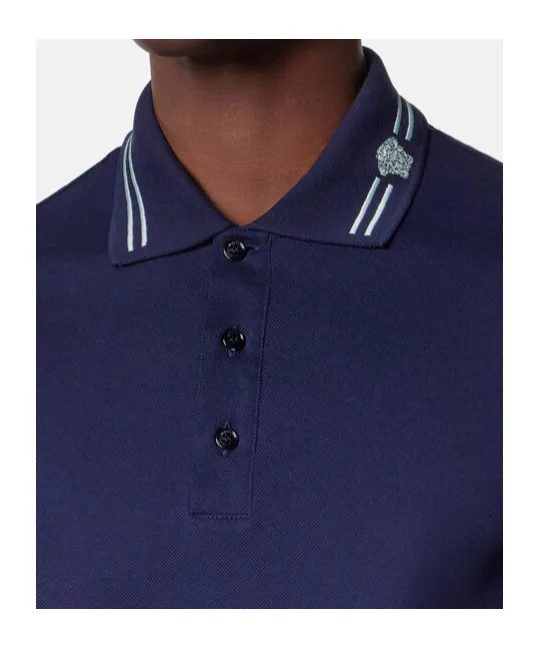 Versace Medusa-Embroidered Short-Sleeved Polo Shirt