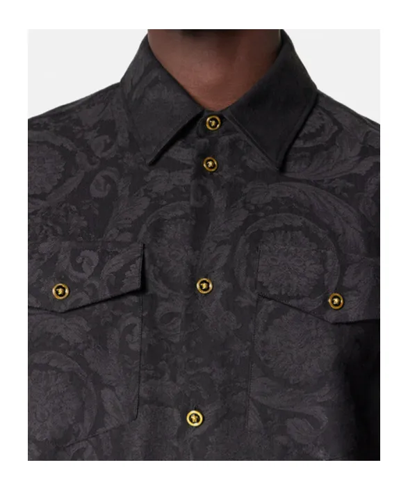 Versace Pattern-Jacquard Long-Sleeved Shirt